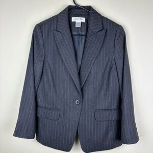 Ladies Pinstripe Grey Blazer Jacket Judith Hart
